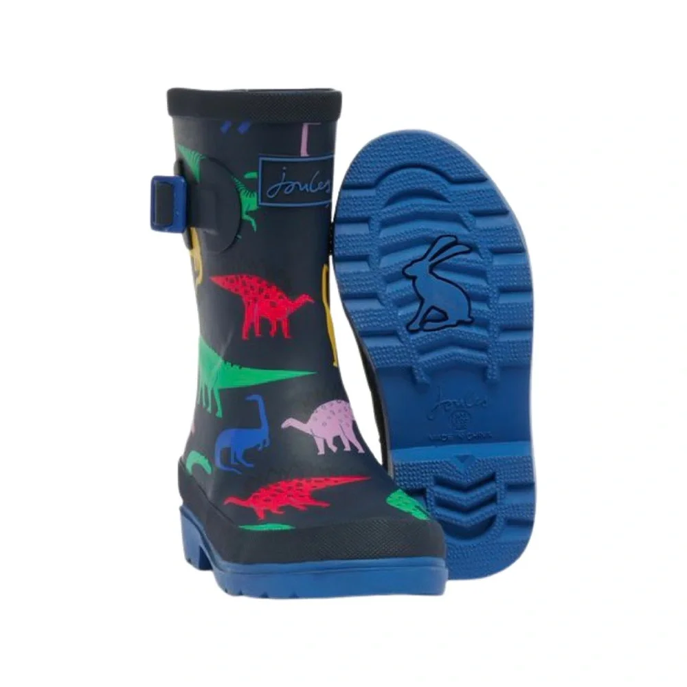 Joules Kids Navy Dinosaur Rain Boots